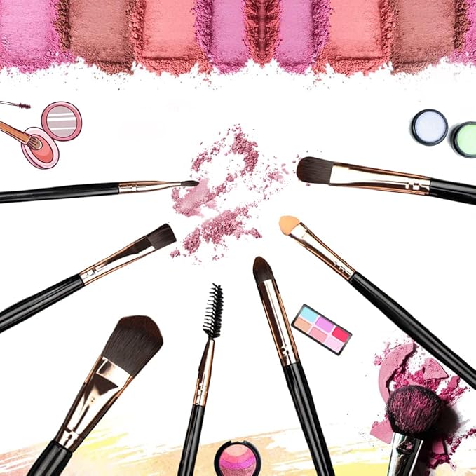 20Pcs Makeup Brushes Set Eyeshadow Eyeliner Eyelash Foundation Powder Lip Eye Make Up Brush Cosmetic Beauty Tool Kit (Black)