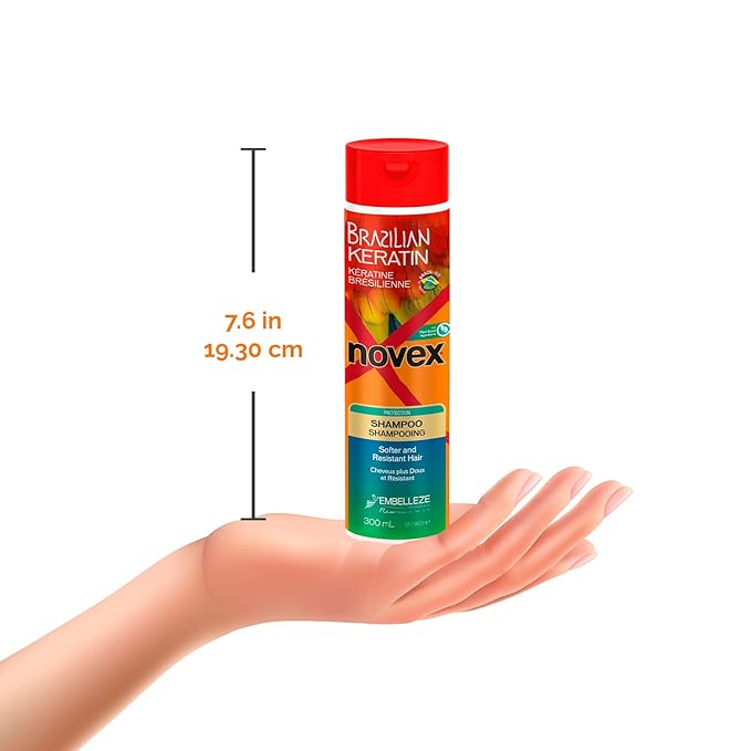 Novex Brazilian Keratin Hair Treatment Recharge Bundle - Reconstructive Keratin for Frizz control & Damage Repair - Smooths and Straightens Hair - Ultra Concentrated Formula for Daily Care - Unisex