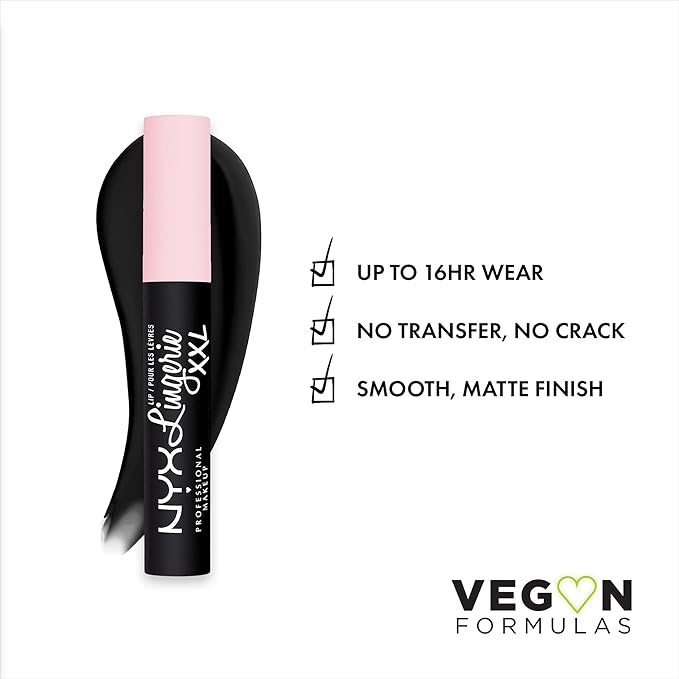 NYX PROFESSIONAL MAKEUP Lip Lingerie XXL Matte Liquid Lipstick - Naughty Noir (Black)
