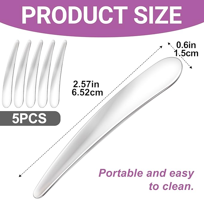 5pcs Mini Metal Cosmetic Spatulas, Reusable Makeup Scoop Skincare Spatula, Facial Beauty Accessories for Facial Cream Mask Essence Mixing and Sampling- Silver