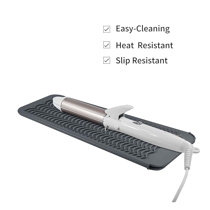 2 Pack Silicone Heat Resistant Travel Mat Pouch for Straighteners, Curling Wands, Flat Irons, and Hot Hair Styling Tools