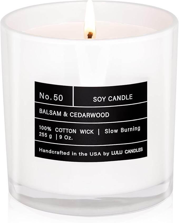 Lulu Candles | Balsam & Cedarwood | Smells Like Fresh Fir | Luxury Scented Soy Jar Candle | Hand Poured in The USA | Highly Scented Long Lasting (9 Oz.)