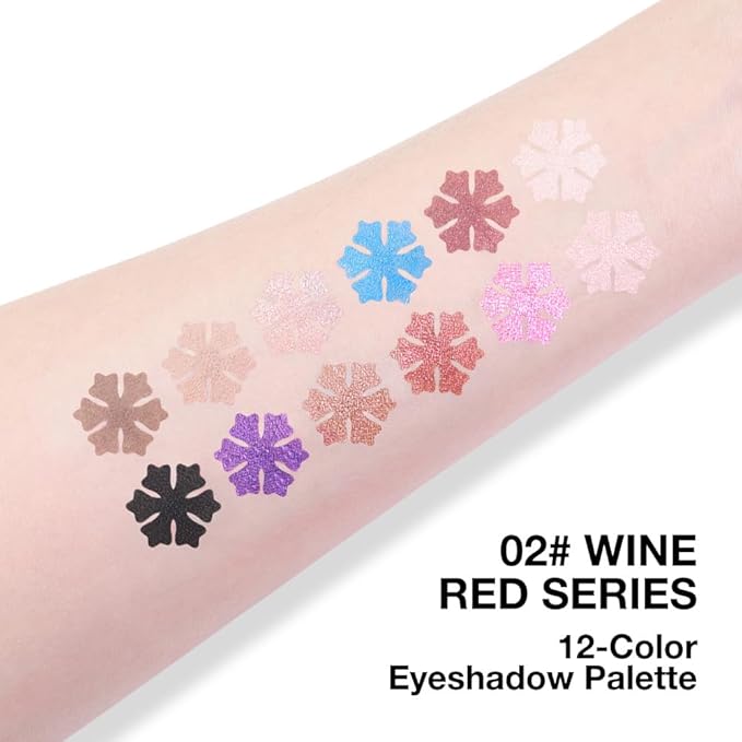 Twelve Eyeshadow Palette, Nude Brown Black Sky Blue Rose Pink Champagne Eyeshadow Palette Makeup,Highly Pigmented Pressed Powder Eyeshadow for Woman girls Eyes Long Lasting Naturing-Looking 02