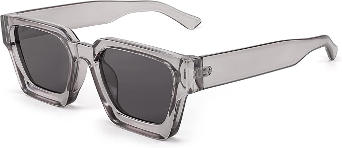 FEISEDY Retro 90s Square Sunglasses for Women Men Trendy Chunky Rectangle Sunglasses UV400 Protection B2385