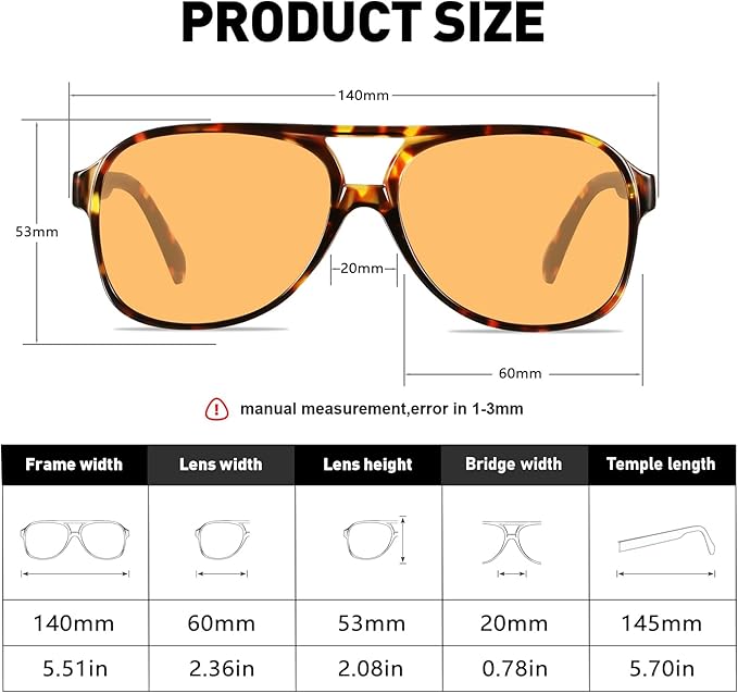 YDAOWKN Retro Aviator Sunglasses for Women Mens Large Frame Classic Vintage 70s Sun Glasses Aviators