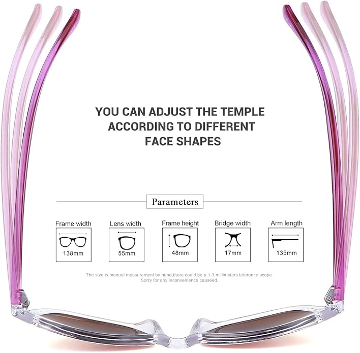 COLOSSEIN Sunglasses Womens,Classic Square Frame UV400 Mirrored Lens,Sunglasses Fit For Beach,Vacation,Driving