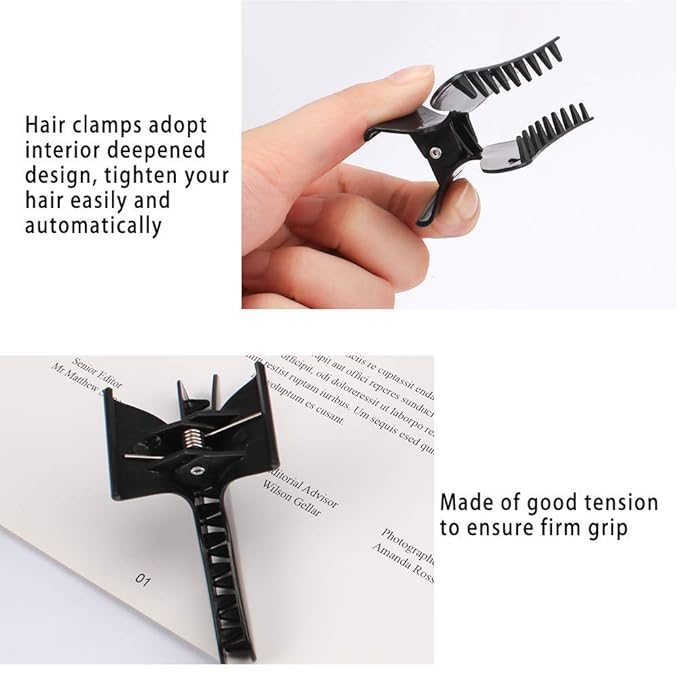 Ondder Hair Clips, 12 Pack - Butterfly Hair Clips Clamps Claws Pro Salon Hair Clips for Cutting, Styling, Sectioning, Coloring Hair - Hair Accessories for Women Girls