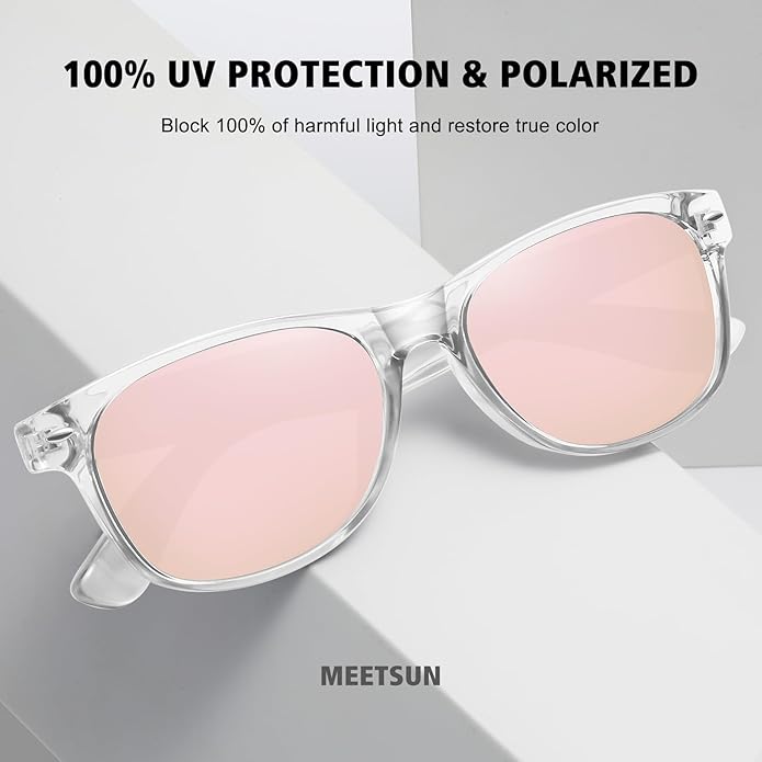 MEETSUN Classic Polarized Sunglasses for Women Men Trendy Retro Sun Glasses for Driving UV Protection (3 Pack)