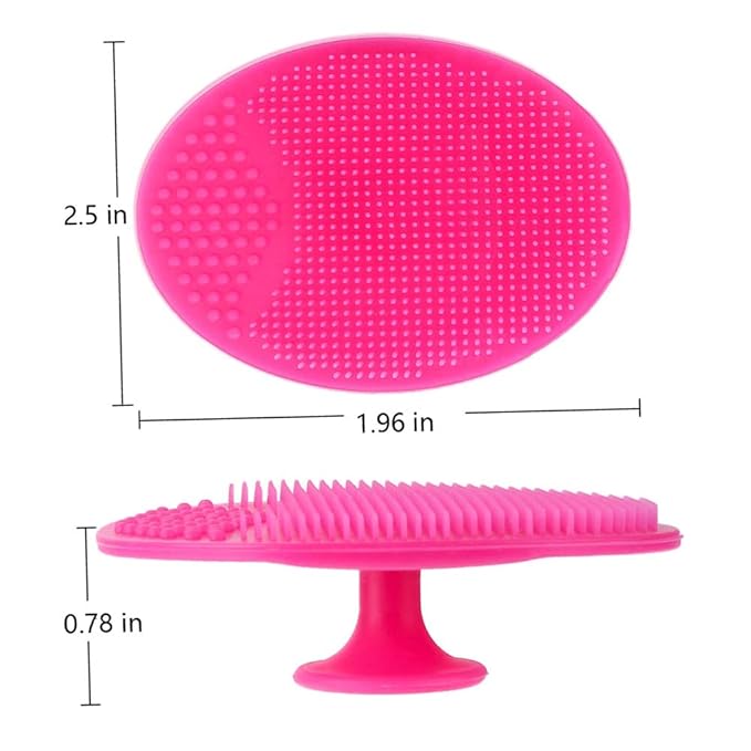 5 Pcs Mini Exfoliating Brush Set - 2 Pcs Silicone Facial Cleansing Brush and 3 Pcs Lip Scrub Brush