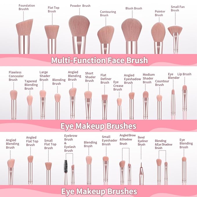 MAANGE Makeup Brushes 49 Pcs Makeup Kit, Multi-functional Makeup Tool Set with Makeup Brush Foundation Brush Make up Brushes Set (Black, 49 Piece Set)