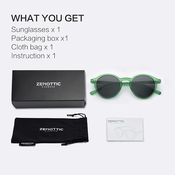 ZENOTTIC Polarized Round Sunglasses, Stylish Sunglasses for Men and Women Retro Classic, Multi-Style Selection
