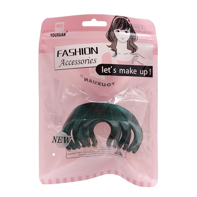4 Inch Hair Claw for Women, Pretty Clip, Grip for Thick Hair, Niagara Blue