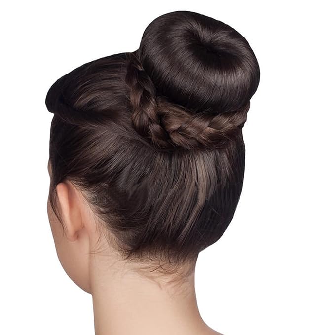 Hair Bun Maker Set, 37 Pieces (2 Large, 2 Medium, 2 Small) Donut Bun Makers, 10 Elastic Hair Ties, 20 Bobby Pins, 1 Comb - Black