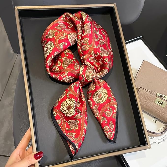 100% Pure Mulberry Silk Scarfs 26"x26" Square Scarf Women Neckerchief Headscarf hair scarf bandana Gift Packed