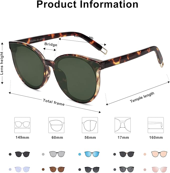 SOJOS Oversized Round Sunglasses for Women and Men