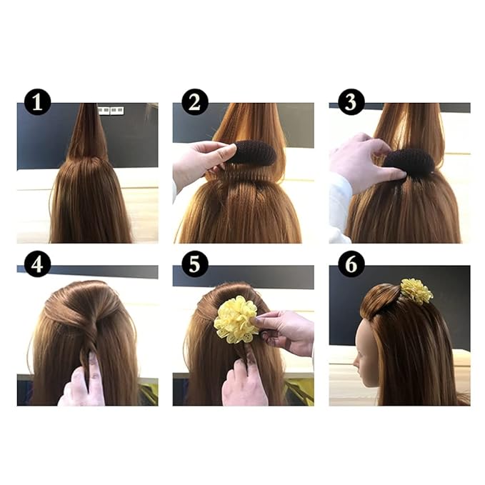 2Pcs 3.3inch Charming Bump It Up Volume Inserts - Beige Sponge Foam Hair Combs for Beehive Buns and Hairstyling Accessories