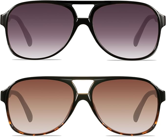 YDAOWKN Retro Aviator Sunglasses for Women Mens Large Frame Classic Vintage 70s Sun Glasses Aviators