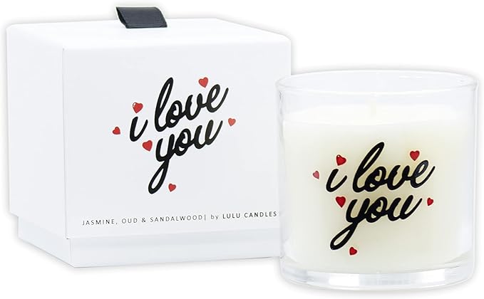 Lulu Candles | Jasmine, Oud & Sandalwood | Luxury Scented Soy Jar Candle | Hand Poured in The USA | Highly Scented & Long Lasting (6 Oz. Gift Box)