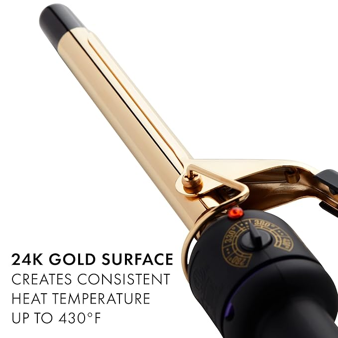 Hot Tools Pro Artist 24K Gold Curling Iron | Long Lasting, Defined Curls (5/8 in)