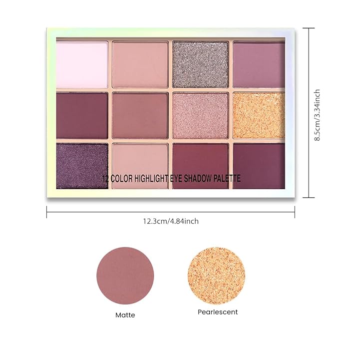 Neutral Smokey Eye Shadow Palette,Nude Mauve Rose Gold Cream Eyeshadow Palette,Make Up Pallets for Women Highly Pigmented Natural Eyeshadow for Eyes Long Lasting Naturing-Looking,Blendable,Vegan