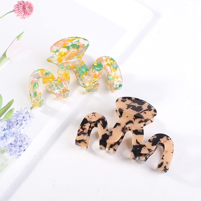 Jayongnee 3Pcs Large Claw Clips for Thick and Thin Hair (Multi-colored3)