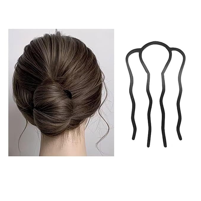 6 Piece Metal Hair Fork Clip Hair Side Combs Hair Pins Buns Updo U-Shape Hair Fork Clip French Twist Hair Styling Tool Accessories for Women