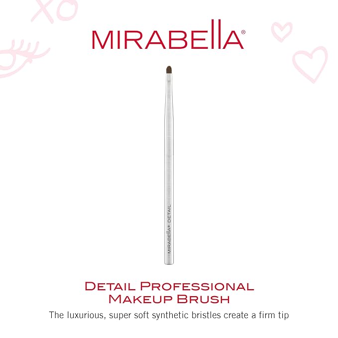 Mirabella Detail Eyeshadow Brush, Premium Professional Makeup Brush Collection, Cruelty-Free Synthetic Bristle Brush with Hand-Sculpted Brushed Aluminum Handle, Luxury Blending Brush for Makeup