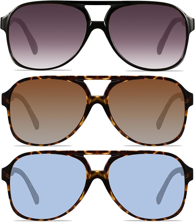 YDAOWKN Retro Aviator Sunglasses for Women Mens Large Frame Classic Vintage 70s Sun Glasses Aviators