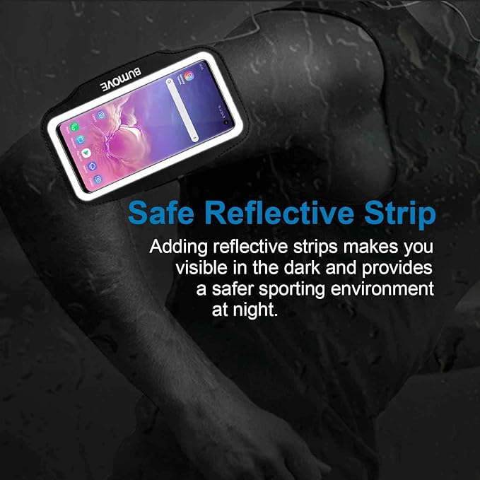 Armband for Galaxy S10e/A40/A5 2017/J3 2018 Gym Running Workouts Sports Phone Arm Band with Card Holder (Black)
