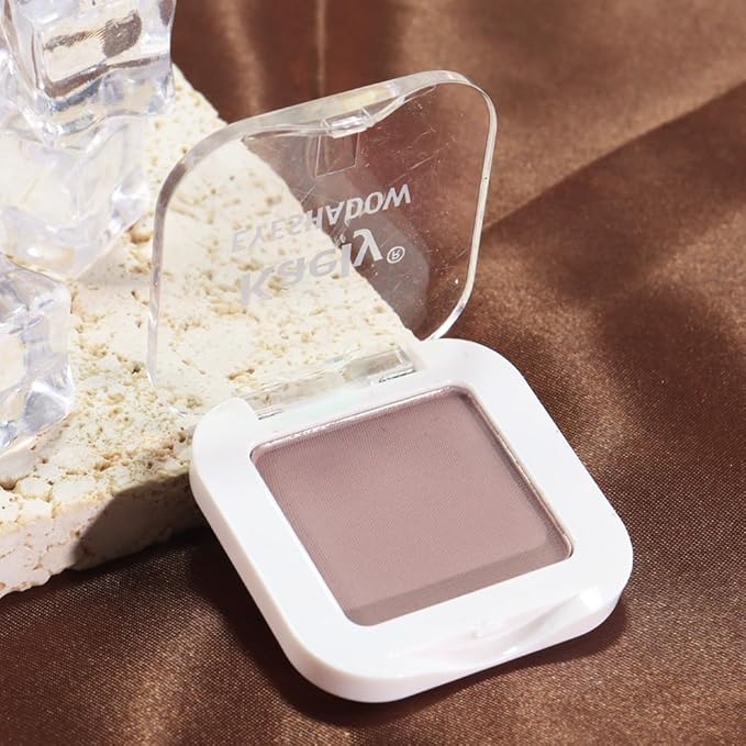 evpct Mauve Taupe Matte Single Eye Shadow Palette Makeup for Older Women, Plum Lavender Purple Natural Cream Eyeshadow Palette for Older Women, High Pigment Mini Monochrome Eyeshadow Sombra Para Ojos