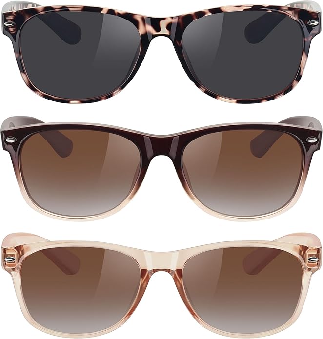 MEETSUN Classic Polarized Sunglasses for Women Men Trendy Retro Sun Glasses for Driving UV Protection (3 Pack)