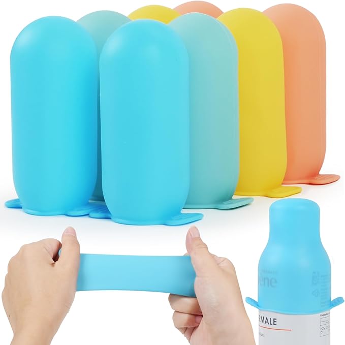 8 Pack Silicone Bottle Covers,Travels Essentials for Women,Travel Size Toiletries,Elastic Sleeves for Leak Proofing,Travel Accessories, Cruise Ship Essentials,Cruise Must Haves,Cruise Essentials