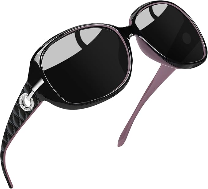 Joopin Big Womens Sunglasses Polarized Trendy Sun Glasses Large Rectangle UV Protection Rhinestone Sunnies