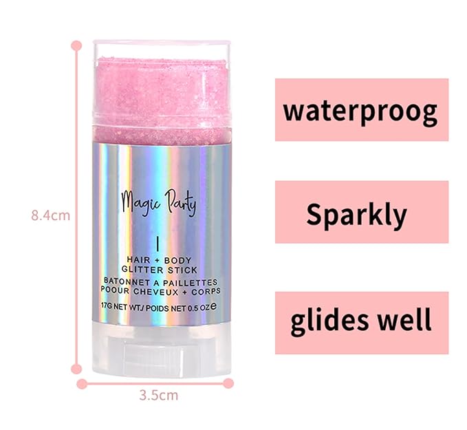 Holographic Flash Stick, Holographic Glitter Cosmetics-Body, Face, Eyes, Hair, Nail Makeup, Colorful Stage Makeup,Party Carnival Shining Glitter, Festival Loose Glitter Set (04# Green)