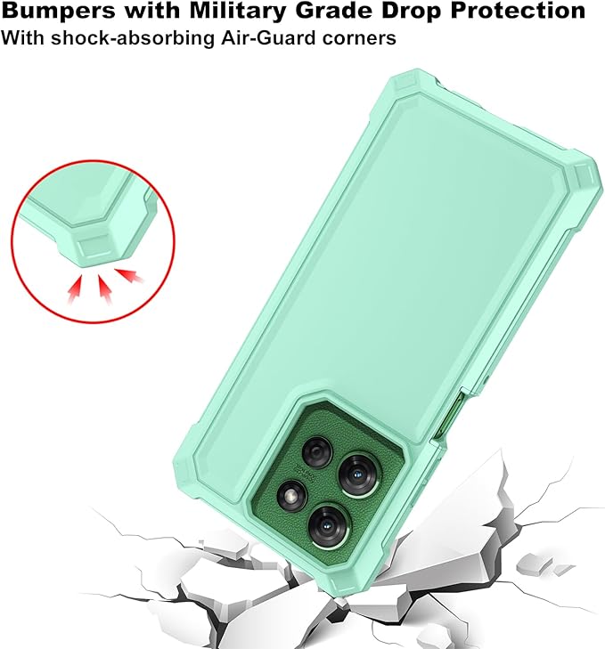 Ailiber Phone Case for Motorola Moto G Stylus 2025, Moto G Stylus 5G 2025 Screen Protector, Dual Layer Protection, Shockproof Corners TPU Bumper, Military Grade Rubber Cell Phone Cover-Mint Green