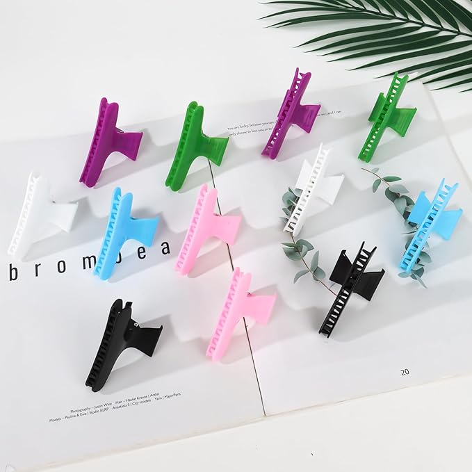 Ondder Colorful Butterfly Hair Clips for Styling Sectioning Pro Salon Butterfly Plastic Claw Clips Hair Styling Clip Barber Clips for Cutting, Coloring Hair, Hair Accessories for Women Girls