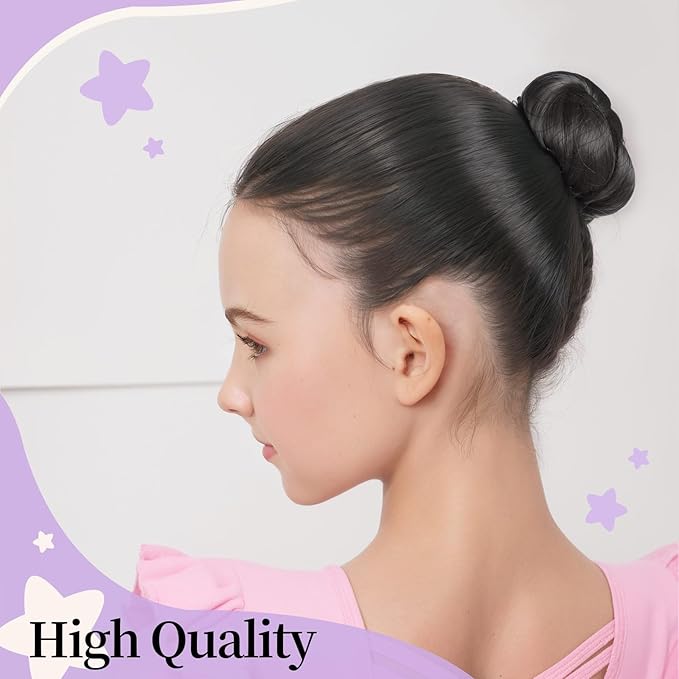FANDAMEI 30cm Hair Net for Kids, Invisible Hair Nets 20PCS with 40PCS U Shaped Hair Pins, Hair Nets for Buns, Bun Hair Nets for Ballet Girls Hair Accessories Set for Women, Girls-Black