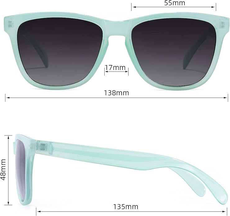 COLOSSEIN Sunglasses Womens,Classic Square Frame UV400 Mirrored Lens,Sunglasses Fit For Beach,Vacation,Driving