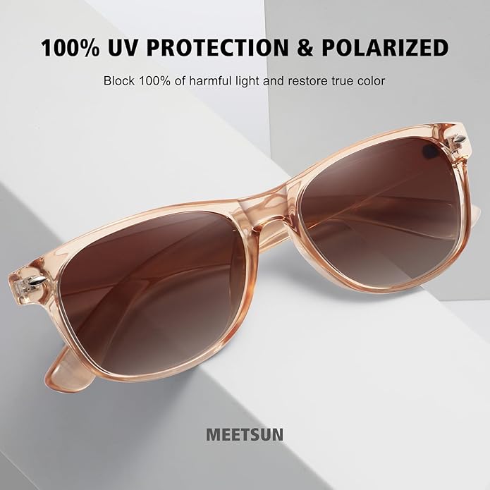 MEETSUN Classic Polarized Sunglasses for Women Men Trendy Retro Sun Glasses for Driving UV Protection (3 Pack)