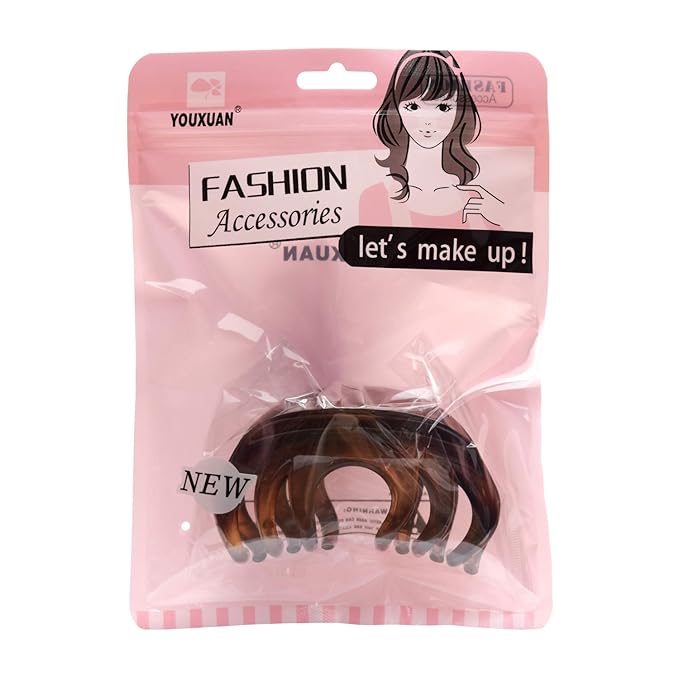 4 Inch Hair Claw for Women, Pretty Clip, Grip for Thick Hair, Coffee