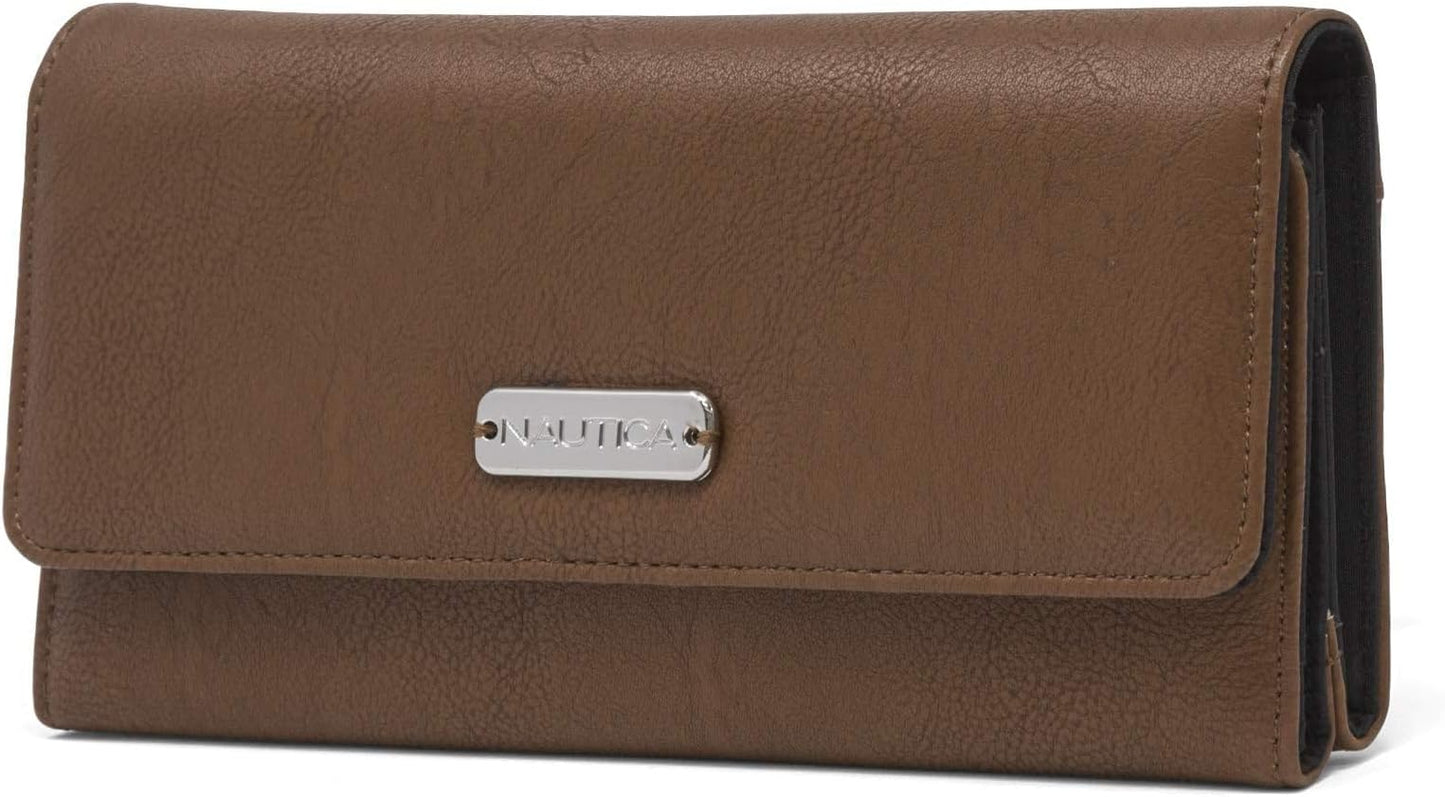 Nautica Money Manager RFID Slim and Small Wallet for Women - Credit Card Holder with Coin Purse and Zipper Wallet, Women's Clutch Organizer