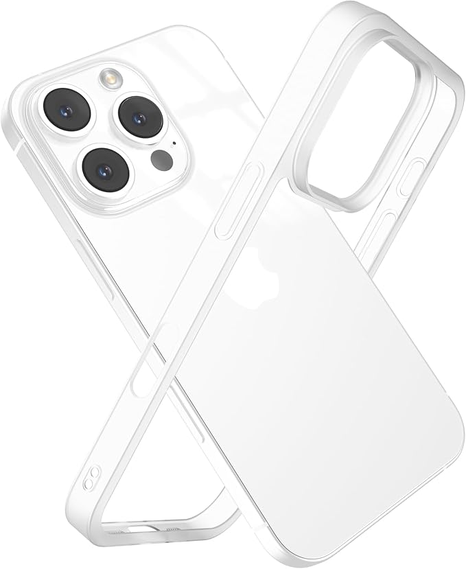 for iPhone 16 Pro Frosted Translucent Bumper Case, Ultra-Thin Ultra-Light Heat Dissipation Hard PC Frame No-Back Phone Cover Case 6.3" 2024