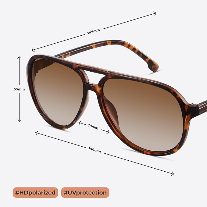 livho Trendy Polarized Aviator Sunglasses Women Men, Retro Sun Glasses for Women Men 2025, Oversized UV Protection Shades