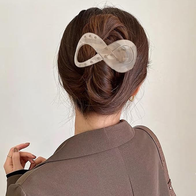 4 PCS French Concord Flat Hair Clips for Women 3.35 Inch Curved Hair Claw Clips Alligator Hair Barrettes Volume No Slip Grip Strong Hold Banana Hair Clamps Jaw Clips Styling Hair Accessories