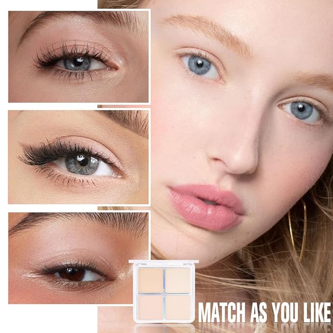 4 Colors Light Beige Nude Soft Pink Ivory Eye Shadow Palette Makeup, Neutral Matte Shimmer Eyeshadow Palette for Women Highly Pigmented Waterproof, paleta de sombras de ojos, Vegan & Cruelty-free 10