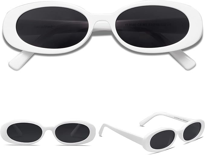 VANLINKER Polarized Retro Oval Sunglasses for Women and Men Small 90s Style VL9580