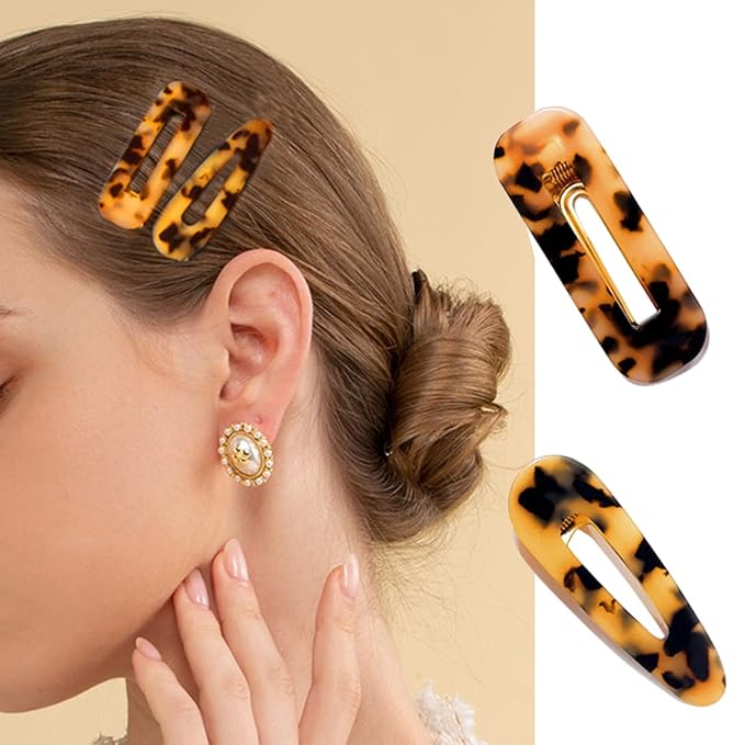 12 Pieces Acrylic Resin Marble Hair Clips Set, Decorative Pearls Hair Barrettes Sweet Decorative Bobby Pins Hairpin Headwear Hair Accessories Headwear for Women and GirlsâŚ