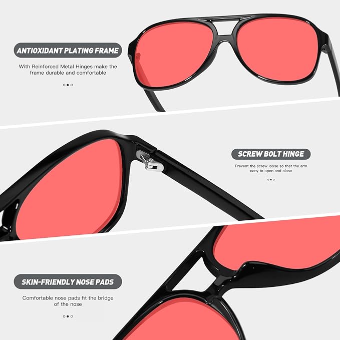 YDAOWKN Retro Aviator Sunglasses for Women Mens Large Frame Classic Vintage 70s Sun Glasses Aviators