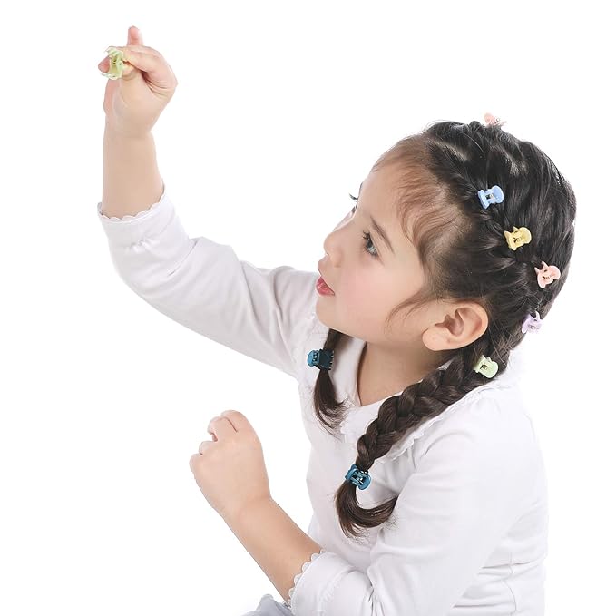 Mini Hair Claw Clips for Girls and Women, Funtopia 72 Pcs Small Hair Clips Pins Clamps Non Slip Tiny Plastic Jaw Clips (Assorted Colors)