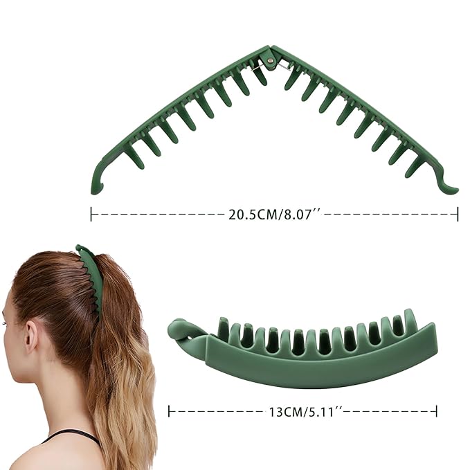 7 Pcs Large Banana Clip 5.1" Big Banana Hair Clip for Thick Hair, No-Slip Ponytail Matte Holder Hair Claw for Women